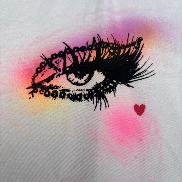 Airbrushed ToteBag Unisex Screenprinted Artsy Punk Queer Handmade - Picture 3 of 7